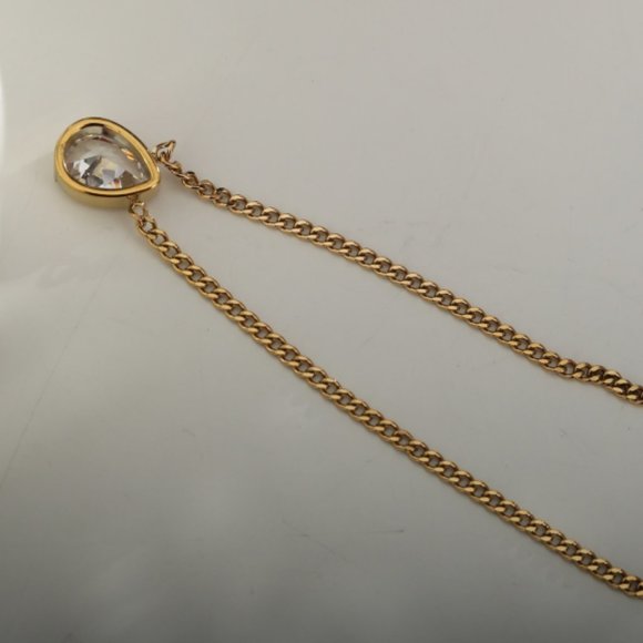 TWYLA Gold Necklace with Chunky Tear Drop Crystal Pendant - Picture 6 of 8